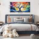 Large Canvas Wall Art Colorful Tree Picture Modern Living Room Bedroom Home Office Wall Decor Framed Canvas Prints Ready to Hang Size 20x40