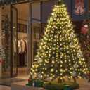 Christmas Tree Lights, 400 LED Christmas Lights with 8 Light Modes & Memory Function, 6.6FT x 16 Lines Outdoor Christmas Light with Timing Function for Christmas Decorations - Warm White