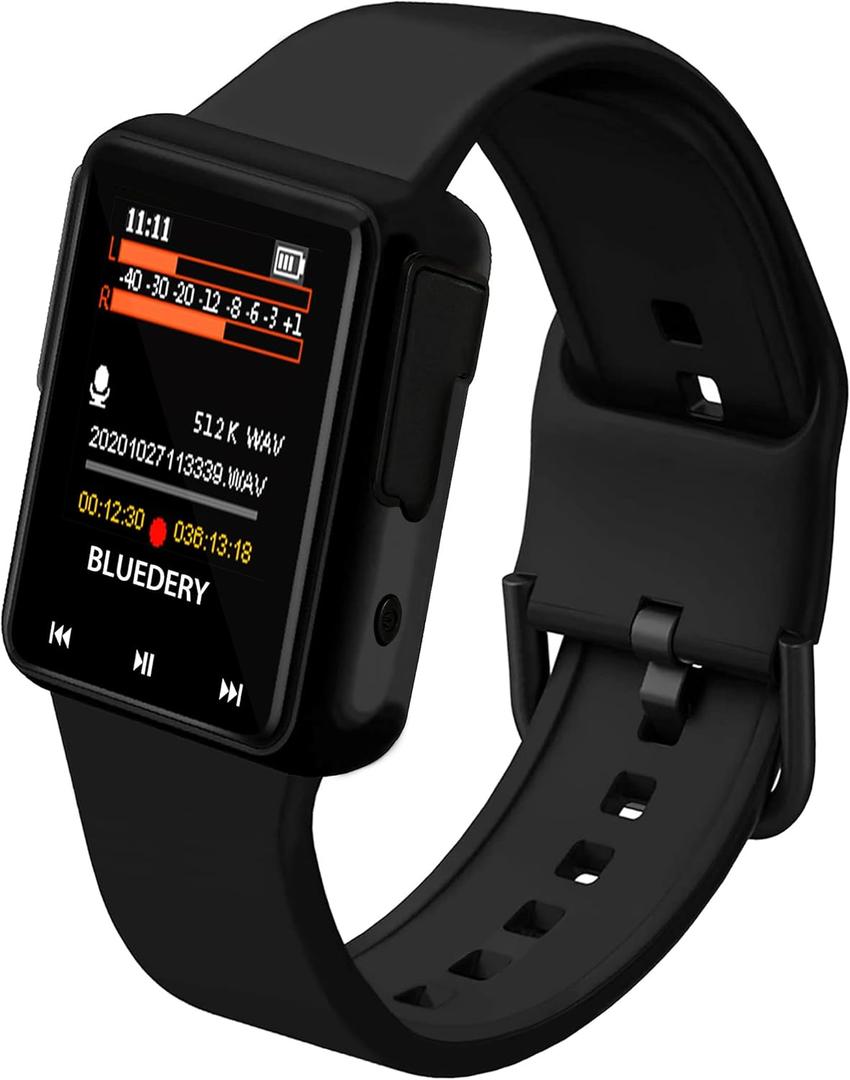 Voice Recorder Watch,32GB Audio Voice Bracelet Recording Device,Noise Cancellation Sound Recorder with Password,Alarm Clock,E-Book,Play Music with Internal Speaker or Earphones NO WiFi NO Bluetooth