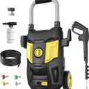 Pressure Washer Power Washer with 4500MAX-PSI, 4 Nozzles, Foam Cannon for Cleaning Cars, Driveways, Patios(Yellow)