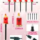 Set of 5 Christmas Candle Pathway Lights, Classic Red Outdoor Christmas Decorations for Yard, Weatherproof C7 LED Garden Stakes for Holiday Entryway & Walkway