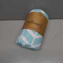 SLEEPBELLA Navy and White Duvet Cover Set, 100% Cotton Bedding, Chevron Geometric Pattern, with Button Closure (3pcs, Queen Size)