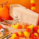CroBlissful 2 Pcs Large Halloween Coffin Box 18'' Unfinished Wood Pet Empty Jewelry Wine Gift Ring Box with Lid for Halloween Party Crafts Decoration