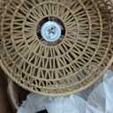 11.82" Rattan Lamp Shade, Bohemian Handmade Woven Lampshade for Kitchen Island Dining Room Living Room Farmhouse Rattan Hanging Lamp Shade 1 -Pack (Semicircle brownish yellow)