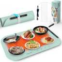 Warming Mat for Food, Food Warmer Chafing Dishes for Buffet, Full Surface Warming Tray with Temp Setting & 10s Rapid Heating, Portable Food Heater for Gathering, Kitchen, Parties