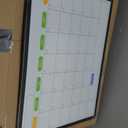 Dry Erase Calendar Whiteboard for Wall, 24" x 18" Magnetic Monthly White Board Calendar with Black Aluminum Frame, Double-Sided Hanging Dry Erase Board for Office, Home, School