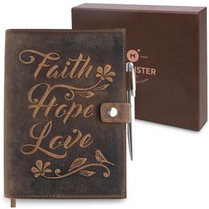 moonster Leather Journal Refillable Notebook  Vintage Handmade Leather Bound Journal for Women and Men, Classic Leather Notebook with Pen for Writing, Travel, Bible Notes  Premium Journal Notebook