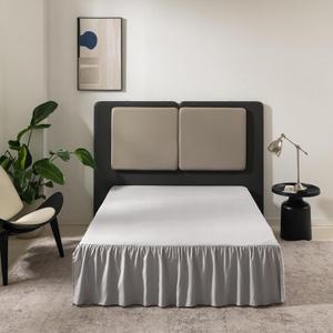 TSUTOMI Light Grey Bed Skirt King Size Ruffled Bed Skirt with Split Corners, King Bed Skirt 16 Inch Drop, King Size Bed Skirt Grey for Ruffled Bed Skirt with Split Corners, Bed Skirt King Size
