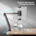 Portable Monitor Stand Desk Holder- Large Clamp support up to 6.5 12.9 14.6 15.6 18.5 inch 360 Rotating Base Swivel Tall Desk Arm Mount for iPad Pro/Mini/Air/Surface Strong Bearing Weight over 5.5lbs