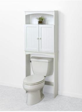Zenna Home Cottage Collection over the Toilet Spacesaver, Bathroom Storage Shelves, White