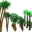 2 x 18pcs Artificial Miniature Palm Trees Scenery Layout Model Plastic Tree Train Coconut Rainforest Toys for Ho Train Layout