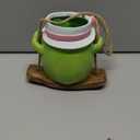 Swing Frog Hanging Planters for Indoor Plants, 6.3 Inch Hanging Baskets for Plants Outdoor, Small Succulent Pots with Drainage Hole, Resin Plant Hangers Outdoor for String Of Pearls, Gift for Mom, Frog Green 