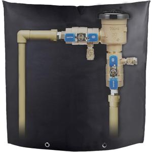 Backflow Preventer Cover Insulation Protection Pouch Winter Pipe Insulation Irrigation Valve Box Cover Sprinkler Valve Cover Backflow Valve Cover Well Pump Cover (24''W24''H Black)