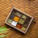 ExclusiveLane Wooden Indian Spice Box With Spoon (12 Compartments, 90 ML Each) - Masala Dabba Wooden Masala Box Namak Daani Sheesham Wood Spices Organizer Container Spice Boxes For Kitchen