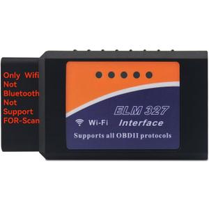 WiFi ELM327 OBD2 Adapter Scanner Reader for iOS iPhone and Android Phones OBD2 to WiFi OBD 2 ELM 327 Adapter Scanner Diagnostic Scan Tools OBDii ELM327 Interface Code Readers for Ford GM Chevy etc