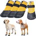 Dog Shoes Lightweight Dog Boots-Breathable Knitted Paw Protector with Adjustable Strap for Hot Pavement, Rain Walking, Hardwood Floors Anti Slip Reduce Noise, Prevent Licking Paws(Yellow,XL)