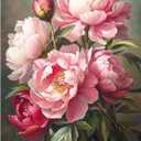 MEIYUDA Flowers Diamond Painting Kits for Adults, 5D Peony Diamond Art Kits for Adult Beginners, Flowers DIY Full Diamond Art Painting Kit for Home Wall Decor Gift 12x16inch