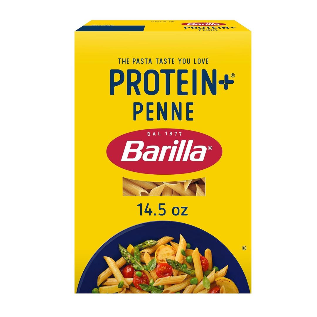 Barilla Protein+ (Plus) Penne Pasta, 14.5 Ounce - plant based - Made from Lentils, Chickpeas & Peas - Non-GMO, Kosher Certified, BBD 2027-Dec-01