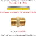 1 Inch x 1 Inch NPT Brass Hex Nipple Male Pipe Adapter, Thread outer diameter 1.25 inch, (1 Piece)