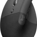 Logitech Lift Vertical Ergonomic Mouse, Wireless Bluetooth or USB Receiver, Quiet Clicks, 4 Buttons, Left Hand Wireless Mouse, Windows/macOS/iPadOS, Laptop, PC - Graphite