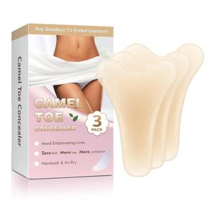 3 Pack Camel Toe Concealer, Seamless Camel Toe Hider, Reusable Anti Camel Toe Silicone Insert, No Camel Toe Underwear Guard, Cameltoe Concealer Cover (Y Shape, L)