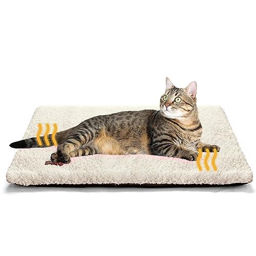 Self Warming Cat Bed Self Heating Cat Dog Mat 29.1 x 18.9 inch Extra Warm Thermal Pet Pad for Indoor Outdoor Pets with Removable Cover Non-Slip Bottom Washable Non Electric