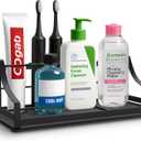 BOTEMY Toothbrush Holder with Instant Drying Stone - Bathroom Counter Organizer, Diatomite Electric Toothbrush Toothpaste Holders, Bathroom Sink Organizers and Storage,Black (X-Large)