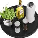 Lazy Susan Organizer, 13.2 Inch Non-Skid Bamboo Lazy Susan for Kitchen Table cabinets Closets and Kitchen Islands, Wood Turntable for Kitchen Countertop Organizer Black