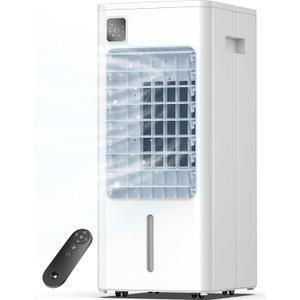 Portable Air Conditioner Windowless, Evaporative Cooler with Digital Display, Remote, 3 Speeds, 12H Timer, Oscillating Swamp Cooler for Room no Windows, Bedroom, Living Room, Ivory