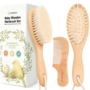 Baby Hair Brush and Comb Set for Newborn - Wooden Baby Hair Brush Set with Soft Goat Bristle, Baby Brush Set for Newborns Baby Brush and Comb Set Girl, Boy, Toddler Cradle Cap Brush (Oval, Walnut) Baby Hair Brush and Comb Set for Newborn - Wooden Baby Hair Brush Set with Soft Goat Bristle, Baby Brush Set for Newborns Baby Brush and Comb Set Girl, Boy, Toddler Cradle Cap Brush (Oval, Walnut)