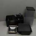 Rojeco 36Cups/8.5L Pet Automatic Cat Feeder and Gravity Water Dispenser,Stainless Steel Bowls 2-in-1 Set Large Capacity 5L Food Feeder and 3.5L Water Fountain for Cats,Pets,Small Dogs,Black