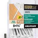 Deck Plus 1-5/8 Inch Epoxy Coated Exterior Wood and Fence Screws #8 x 1-5/8" Torx/Star Drive Included Coarse Thread, Outdoor Rust Resistant Decking Screw, White, 75 Pieces | 42667