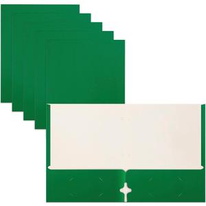 Better Office Products Two Pocket Portfolio Folders, 50-Pack, Green, Letter Size Paper Folders, 50 Pieces, Green, Paper folders with Pockets