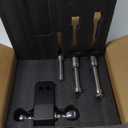 METOWARE Adjustable Trailer Hitch - Aluminum Tow Hitch Fits 2-Inch Receiver - Heavy Duty Drop Hitch with 4-Inch Drop/Rise for Truck (12,500 LBS GTW), Double Stainless Steel Locks & Hitch Pin (Black)