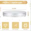 Wenqik Cake Stand 16 Inch Round Metal Cupcake Dessert Wedding Cake Stand Cookies Display Holder Fruit Serving Tray for Table Wedding Birthday Anniversary Party(Silver)