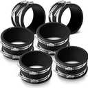 Minatee 6 Pcs 4 Inch Dust Control Flex Cuffs with Stainless Steel Hose Clamps, Flexible PVC Coupling for Plastic and Copper Plumbing Connections, Connector Ports Dust Collection Fittings