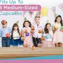 Zoie + Chloe Ferris Wheel Cupcake Stand - Decorative Cupcake Holder for Parties - Spinning Display for Serving Pastry, Treats & Desserts - Easy-to-Clean, Fits 8 Small Cupcakes - 14x4x17, Sky Blue