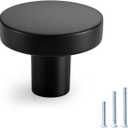 Probrico 10 Pack Matte Black Cabinet Knobs 1-1/5 Inch Drawer Knobs Solid Round Kitchen Cabinet Knobs for Cupboard Dresser Hardware