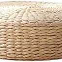Floor Pillow Eco-Friendly Round Straw Cushion Hand Woven Tatami Floor Mat Yoga Tea Ceremony Meditation Pad (45x45x10cm)