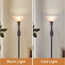 Glass Lamp Shade Replacement for Torchiere Floor LampsLamp Shade for Floor Lamp Compatible with E26 Socket, Standing Lamp Replacement Shade, Alabaster Glass Bowl Shade,E26 Socket Not Include (Amber)