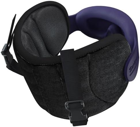 SARISUN Travel Pillows for Airplanes, Airplane Pillow with Purple Sleep Eye Mask, 360° Neck Support Headrest, Portable Airplane Travel Essentials, Adjustable Airplane Head Strap, Stop Bobblehead