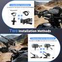 Motorcycle USB Charger, 3-in-1 Fast Charging with USB-A & USB-C + Retractable Type-C Cable, 12–24V Waterproof IP56, LED Voltmeter, Handlebar & Mirror Mount for Motorbike ATV