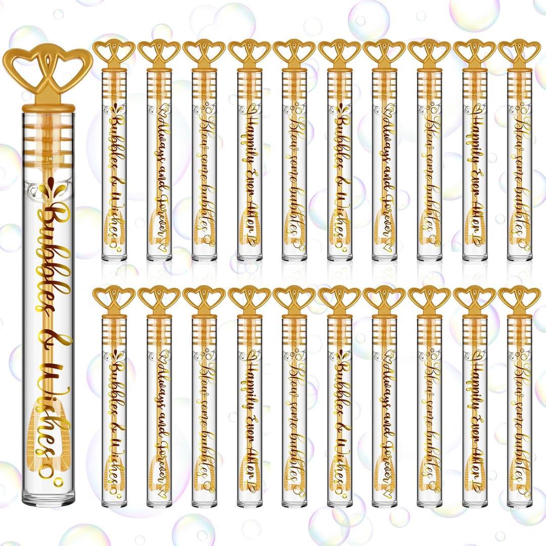 Shappy 100 Pcs Wedding Bubble Bulk Wedding Party Favors Bubble Wand for Guests Send Off for Bridal Shower Anniversaries Celebration Goody Bag Stuffers Filler(100 Pcs,Heart)