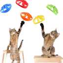 18 Pieces Cat Fetch Toy with Colorful Flying Propellers Set, Cat Playing Tracking Interactive Toys for Kitten Indoor and Outdoor Chasing Training Hunting