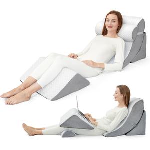 4pcs Wedge Pillow Set for After Surgery,Bed Wedge Pillows for Sleeping,Post Surgery Recovery 45 Degree Wedge Pillow for Acid Reflux Relief and Anti-snoring