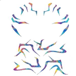 2 x 3 Sheets Laser Temporary Tattoos, Waterproof Cosplay Tattoos Stickers Cosplay Costume Accessories for Halloween Cosplay Party (Colorful)