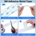 Metal Tape with Adhesive for Magnets, (1.4 inch Wide X 15 ft Long) Flexible White Metal Tape Roll, White Ferrous Tape Stick on Wall to Hold Magnetic Products