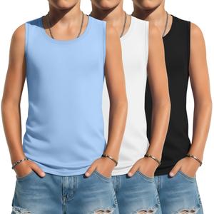 Oakgarden 3 Pack Boys Tank Tops, 3-Color, 5-6 Years