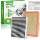 Engine+Cabin Air Filters Fit for 2021-2026 Chrysler Grand Caravan V6 (3.6L Gas), 2017-2026 Pacifica V6 (3.6L Flex/Gas) Engine Air Filter Replacement Car Accessories CA12091 68214516AA CF12283
