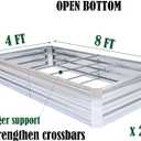 Galvanized Raised Garden Beds 2-Pack (8x4x1ft Each) – Flat Panel Design with 4 Support Bars, Heavy-Duty Metal Planter Box for Vegetables, Herbs, Flowers, Budget-Friendly Steel Garden Kit